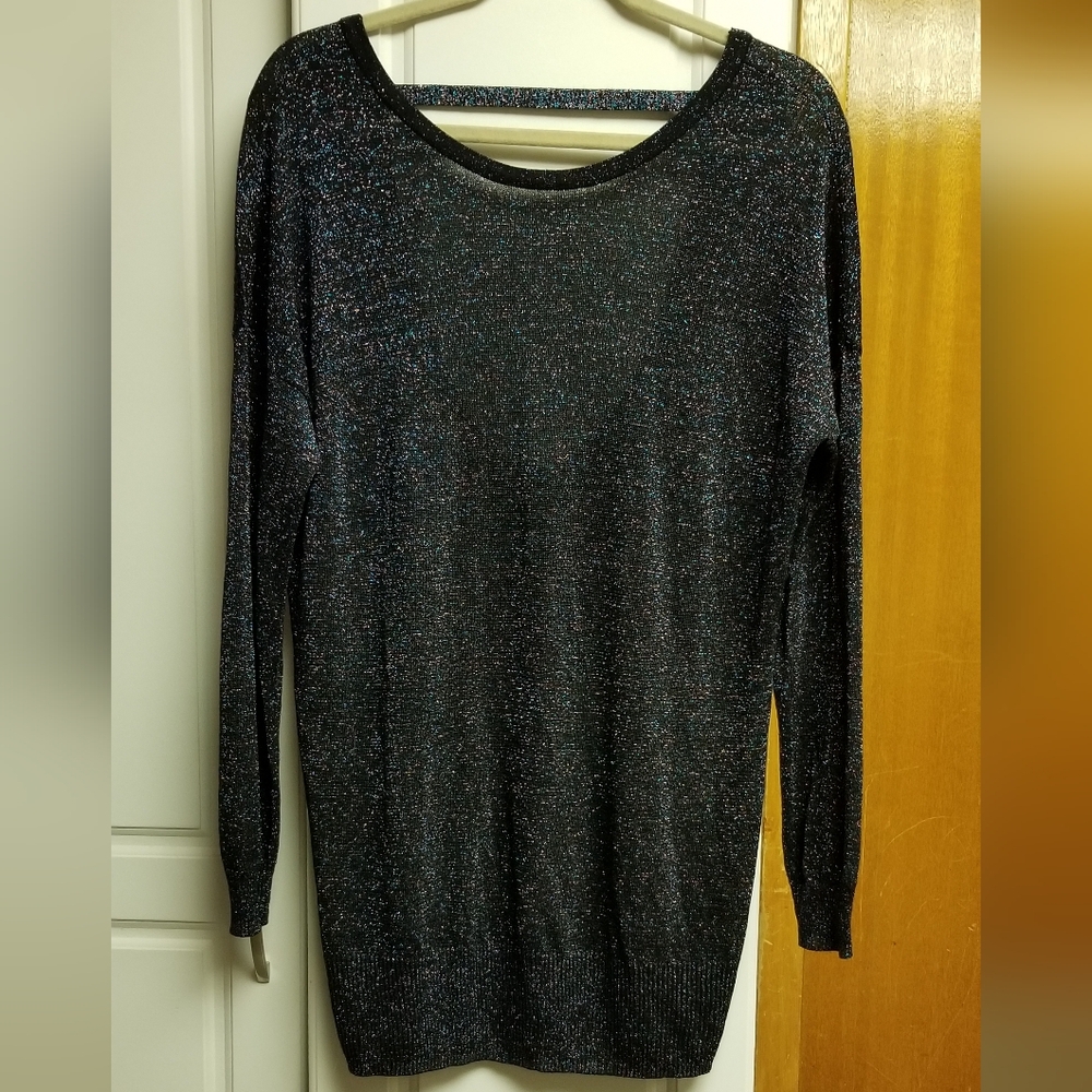 🍁🌺Dynamite sparkly drop back long sleeved tunic top with upper back strip